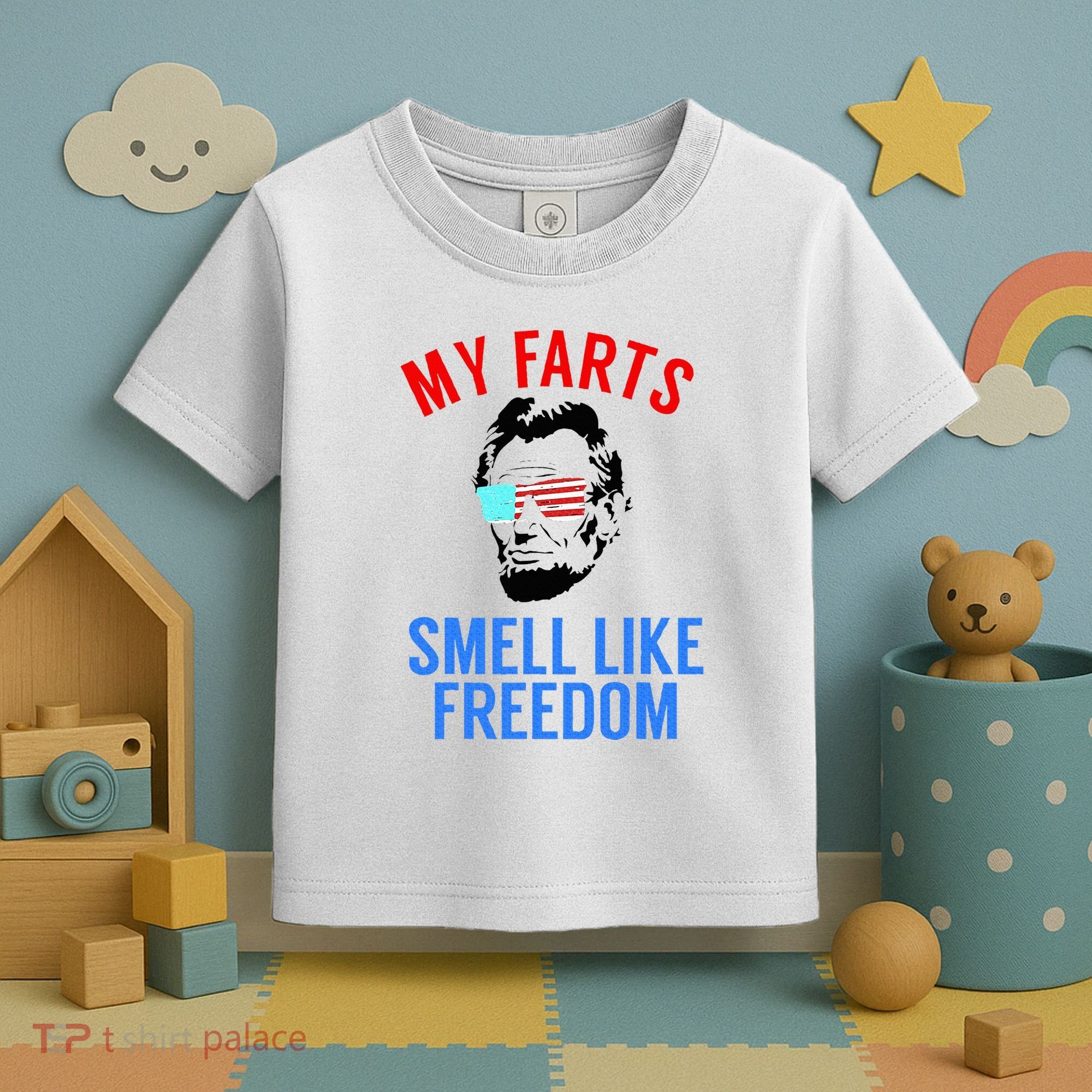 Funny July 4th Party Funny Abe Lincoln Toddler T-Shirt