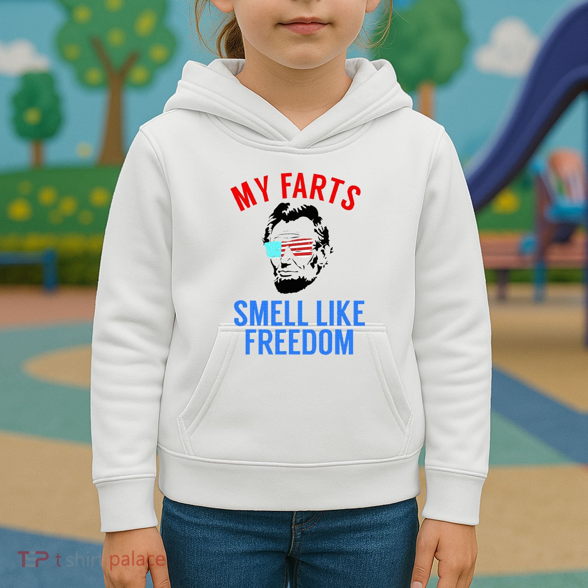 Funny July 4th Party Funny Abe Lincoln Kids Hoodie
