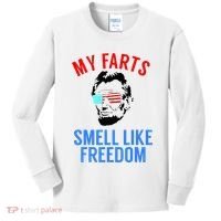 Funny July 4th Party Funny Abe Lincoln Kids Long Sleeve Shirt thumb 0