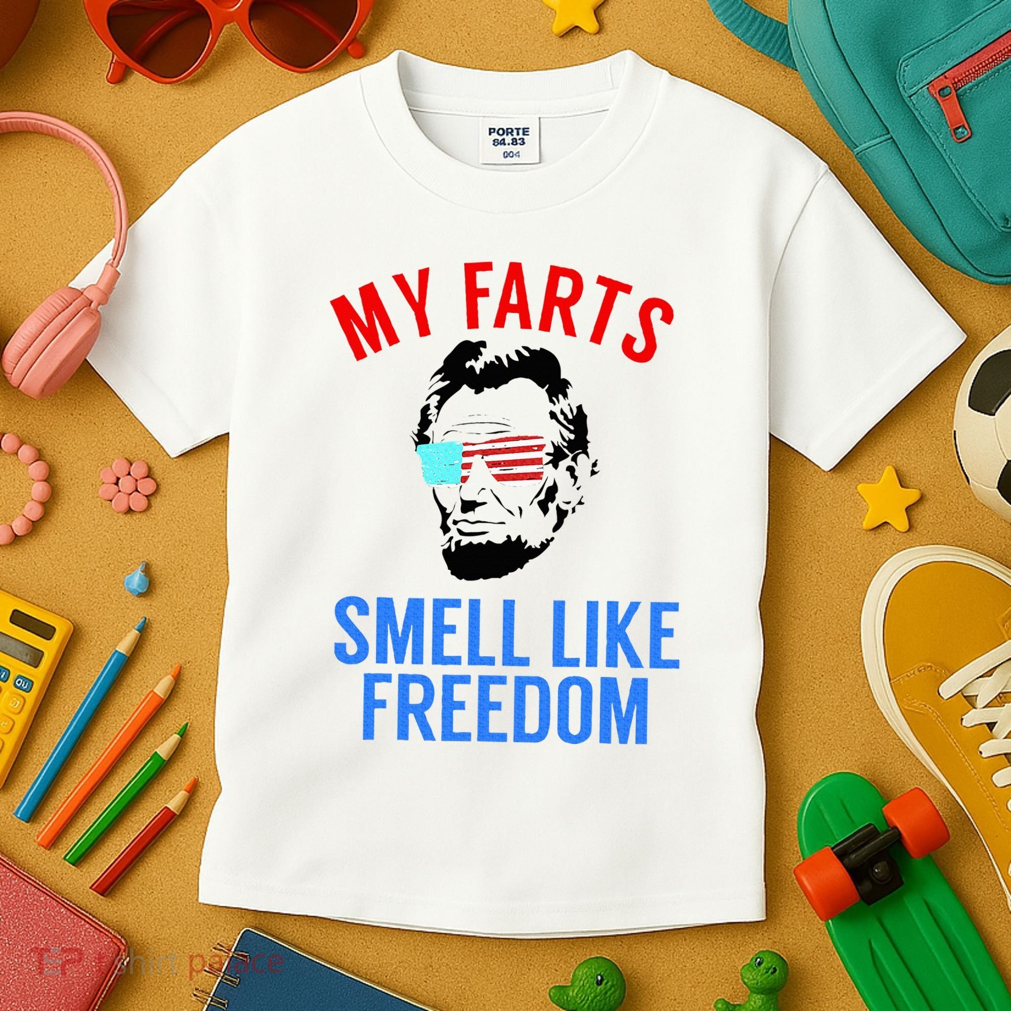Funny July 4th Party Funny Abe Lincoln Kids T-Shirt