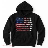 Fighter Jet Airplane Usa Flag Hoodie thumb 0