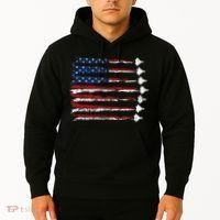 Fighter Jet Airplane Usa Flag Hoodie thumb 2