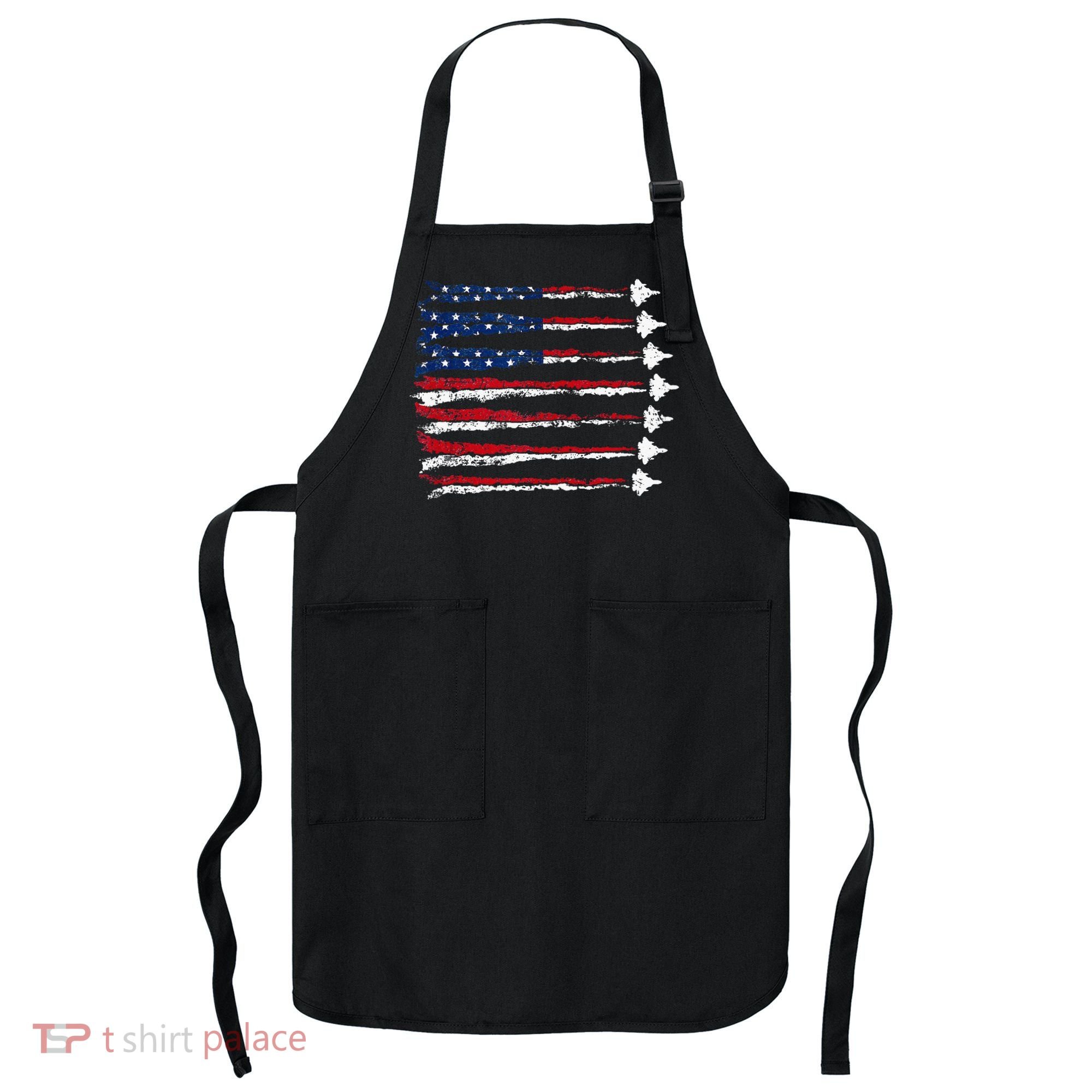 Fighter Jet Airplane Usa Flag Apron
