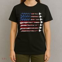 Fighter Jet Airplane Usa Flag T-Shirt thumb 4