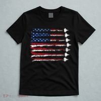 Fighter Jet Airplane Usa Flag T-Shirt thumb 5