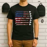 Fighter Jet Airplane Usa Flag T-Shirt thumb 6