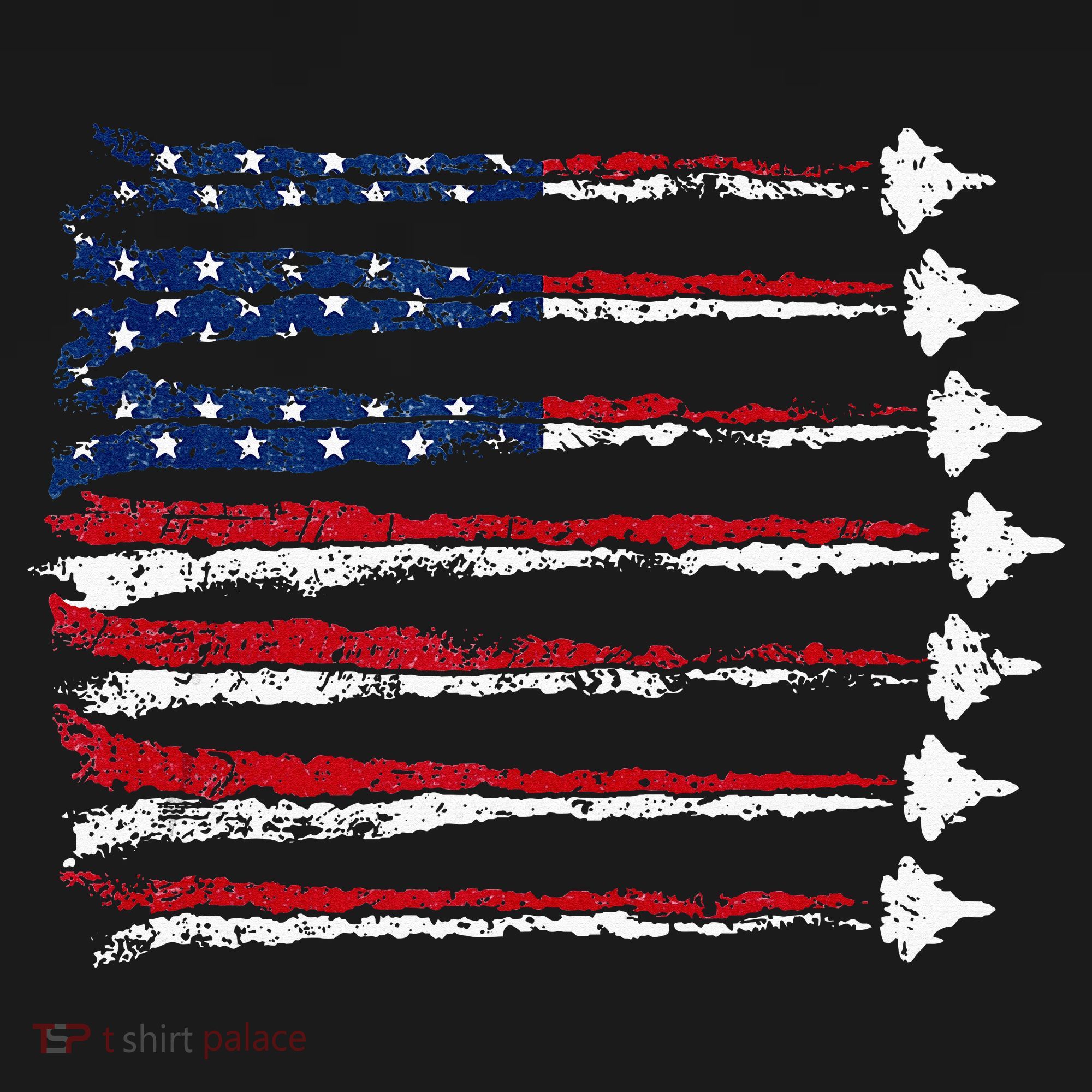 Fighter Jet Airplane Usa Flag Button