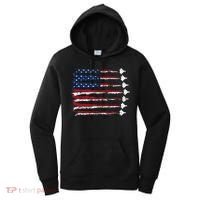 Fighter Jet Airplane Usa Flag Women's Hoodie thumb 0