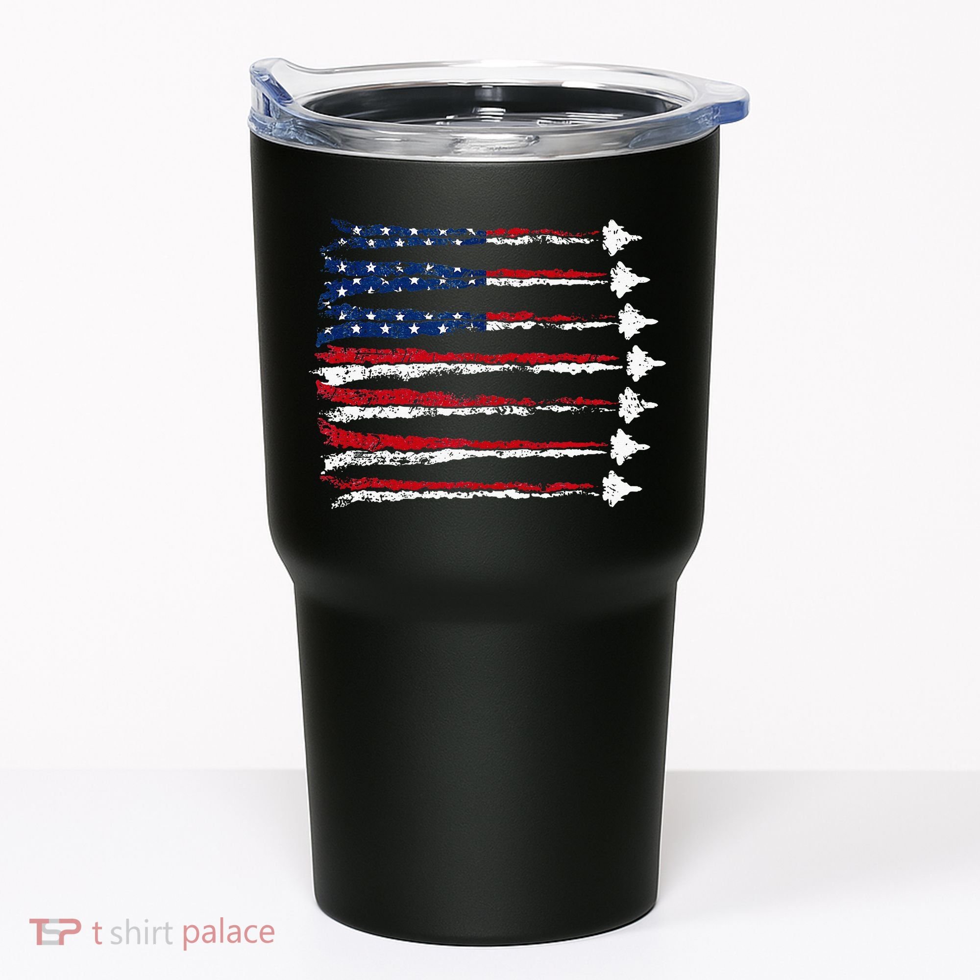 Fighter Jet Airplane Usa Flag Tumbler