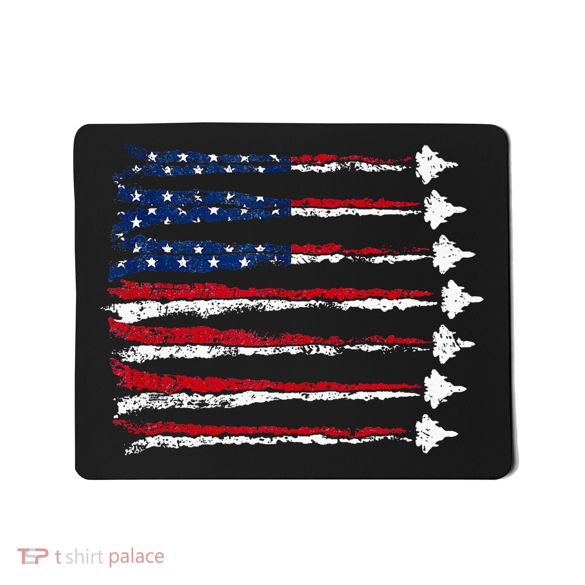Fighter Jet Airplane Usa Flag Mousepad