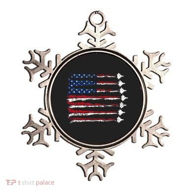 Fighter Jet Airplane Usa Flag Ornament