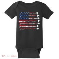 Fighter Jet Airplane Usa Flag Baby Bodysuit thumb 0
