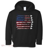 Fighter Jet Airplane Usa Flag Toddler Hoodie thumb 0