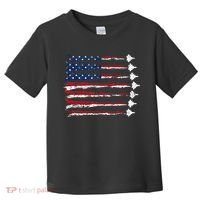 Fighter Jet Airplane Usa Flag Toddler T-Shirt thumb 0