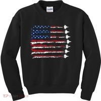 Fighter Jet Airplane Usa Flag Kids Sweatshirt thumb 0