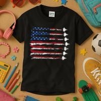 Fighter Jet Airplane Usa Flag Kids T-Shirt thumb 3