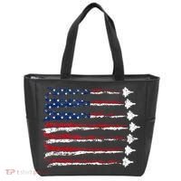Fighter Jet Airplane Usa Flag Tote Bag thumb 0