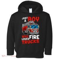 Firefighter Just A Boy Who Loves Fire Trucks Toddler Hoodie thumb 0