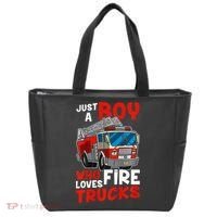 Firefighter Just A Boy Who Loves Fire Trucks Tote Bag thumb 0
