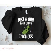 Funny Just A Girl Who Loves Pickles Gift Pickle Gift Sweatshirt thumb 2