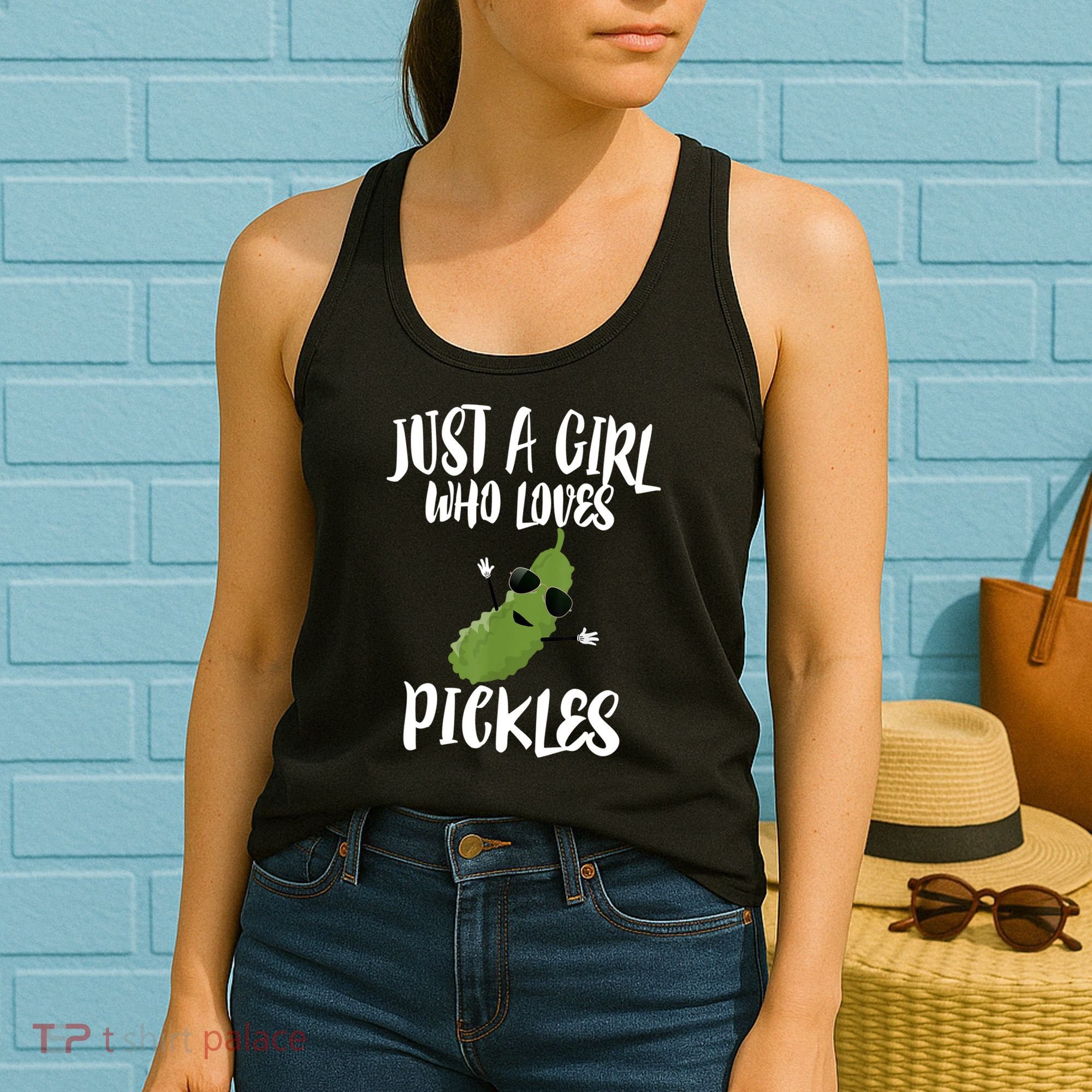Funny Just A Girl Who Loves Pickles Gift Pickle Gift Women's Tank Top