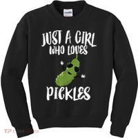 Funny Just A Girl Who Loves Pickles Gift Pickle Gift Kids Sweatshirt thumb 0