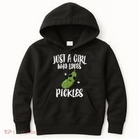 Funny Just A Girl Who Loves Pickles Gift Pickle Gift Kids Hoodie thumb 0