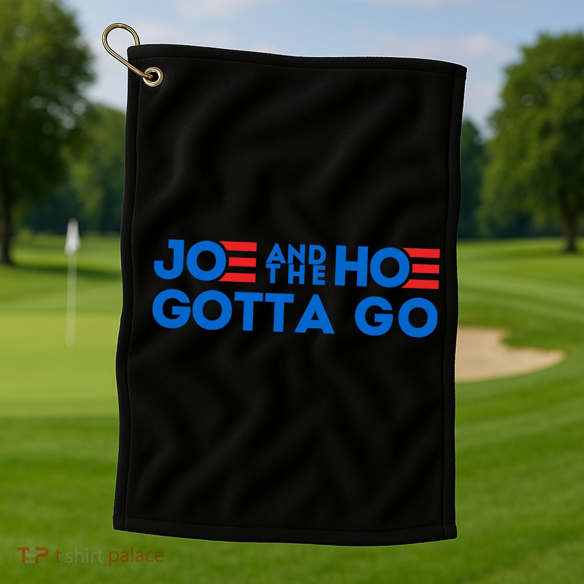 Funny Joe And The Hoe Gotta Go Golf Towel