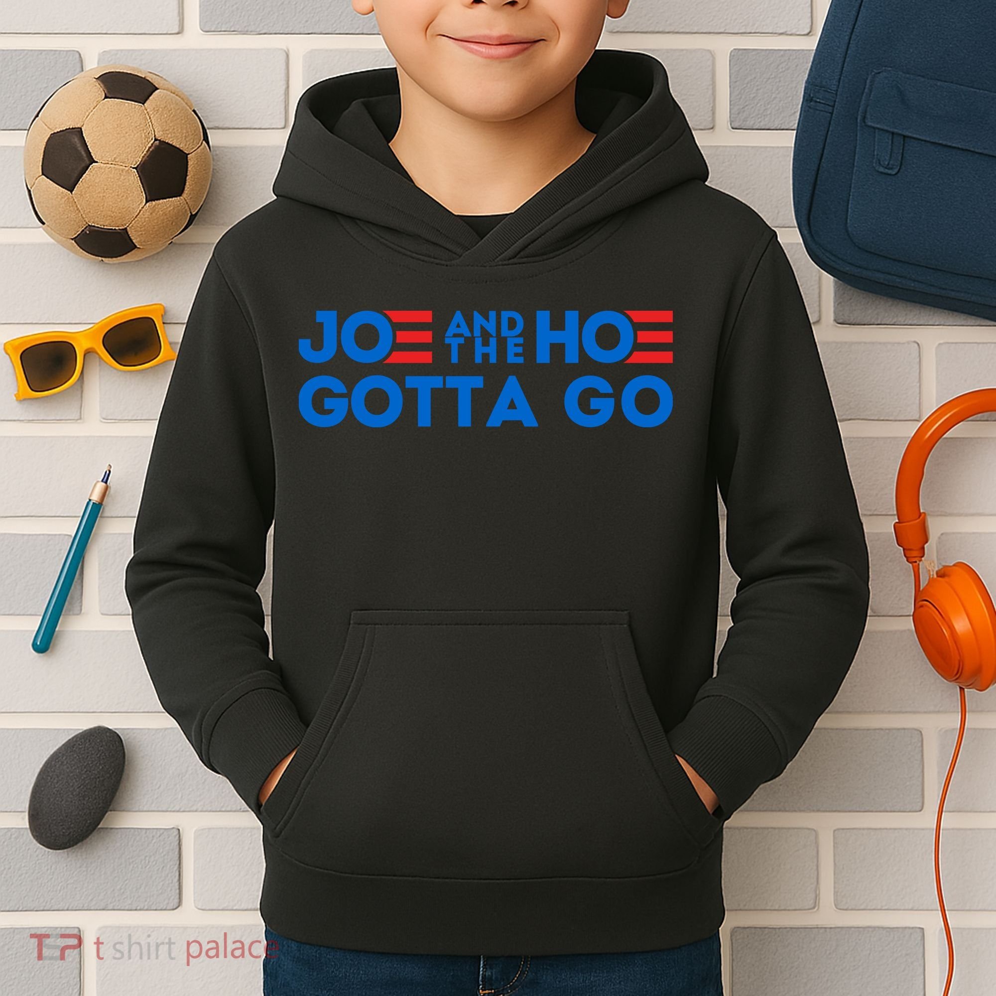 Funny Joe And The Hoe Gotta Go Kids Hoodie