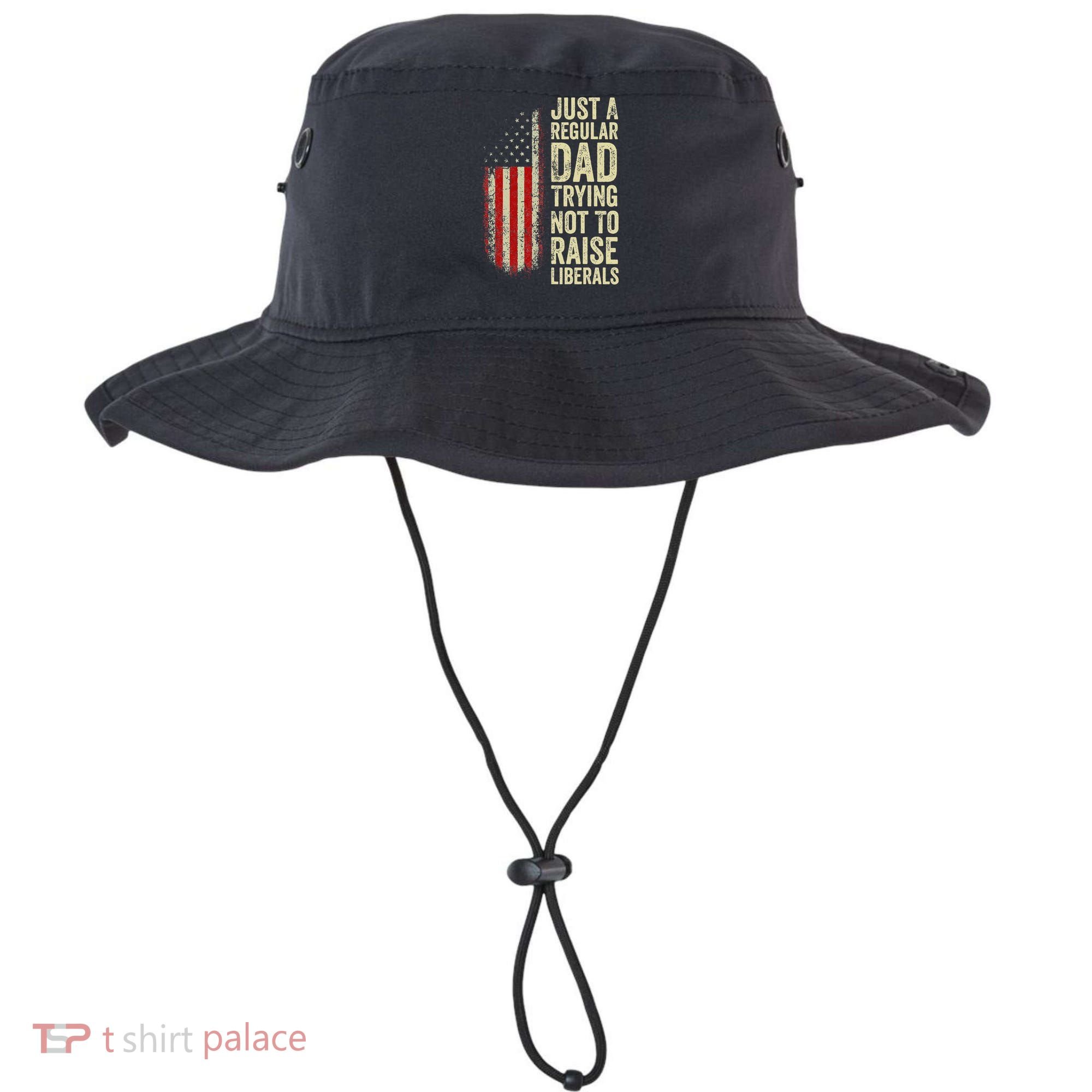 Funny Just A Regular Dad Trying Not To Raise Liberals Fathers Day Bucket Hat