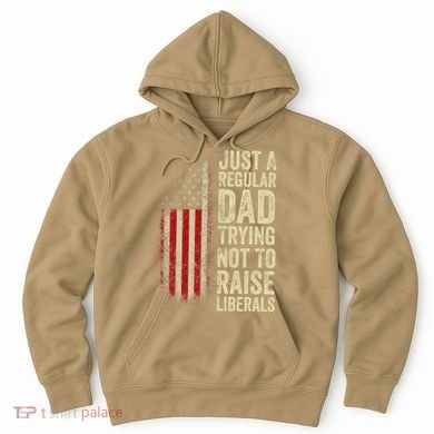 Funny Just A Regular Dad Trying Not To Raise Liberals Fathers Day Hoodie