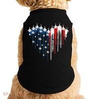 Fighter Jet Airplane American Flag Heart Doggie Tank thumb 0
