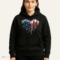 Fighter Jet Airplane American Flag Heart Hoodie thumb 5