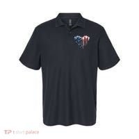 Fighter Jet Airplane American Flag Heart Polo thumb 0