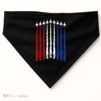 Fighter Jets Airplane American Flag 4th Of July Celebration USA-Made Doggie Bandana thumb 0