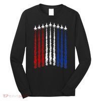 Fighter Jets Airplane American Flag 4th Of July Celebration Long Sleeve Shirt thumb 0