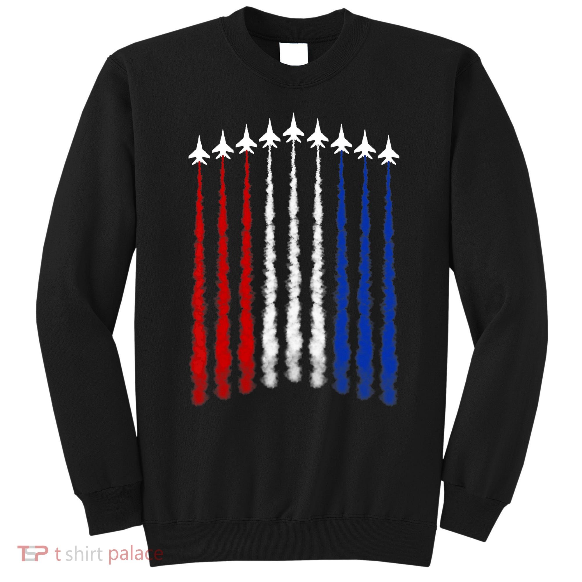 Fighter Jets Airplane American Flag 4th Of July Celebration Sweatshirt