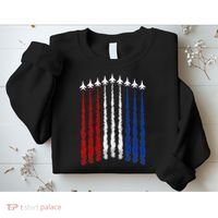 Fighter Jets Airplane American Flag 4th Of July Celebration Sweatshirt thumb 2