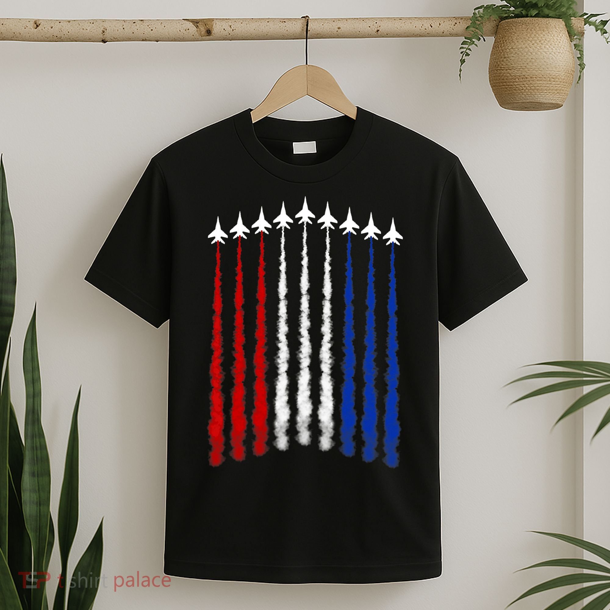 Fighter Jets Airplane American Flag 4th Of July Celebration T-Shirt