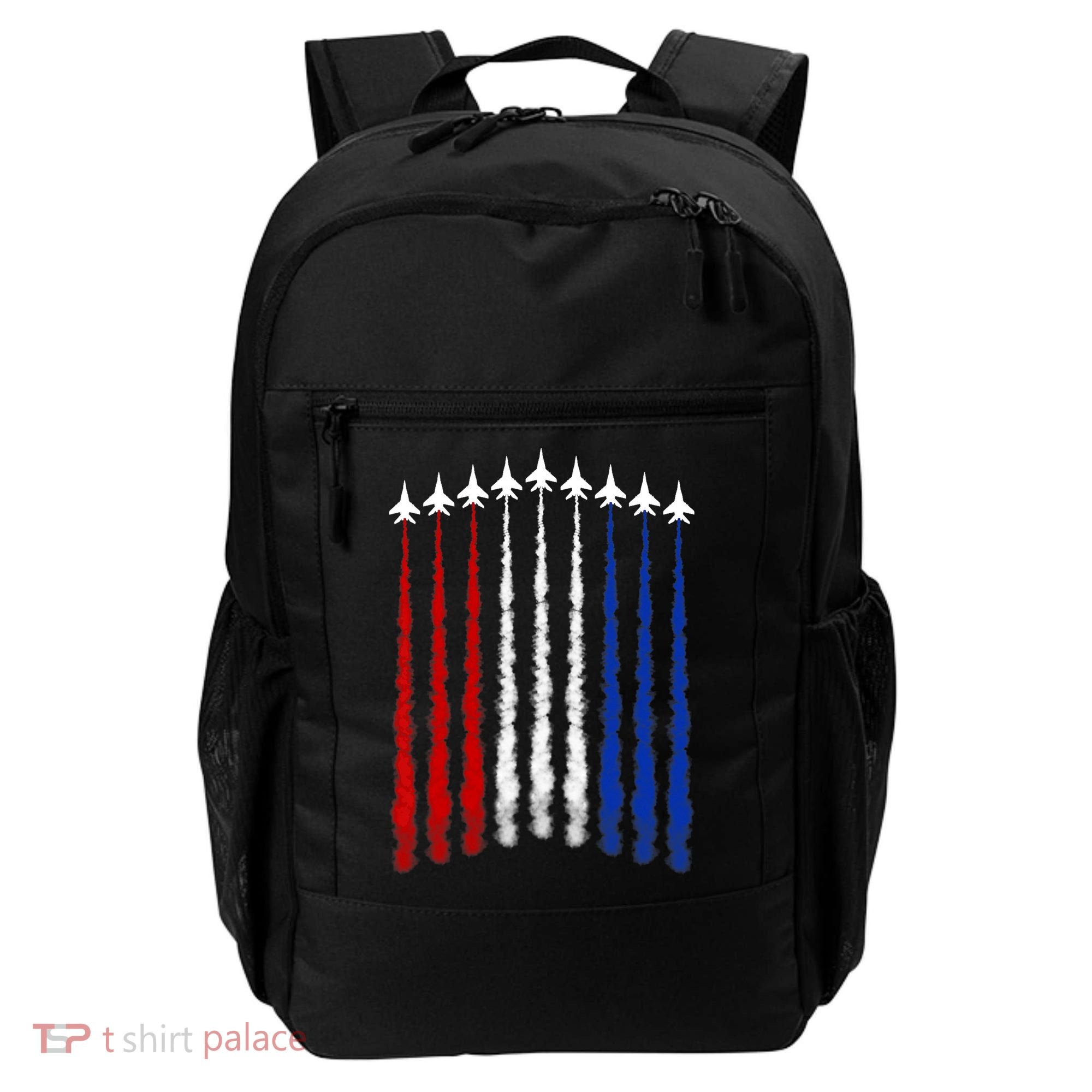 Fighter Jets Airplane American Flag 4th Of July Celebration Backpack
