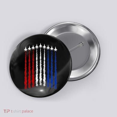 Fighter Jets Airplane American Flag 4th Of July Celebration Button