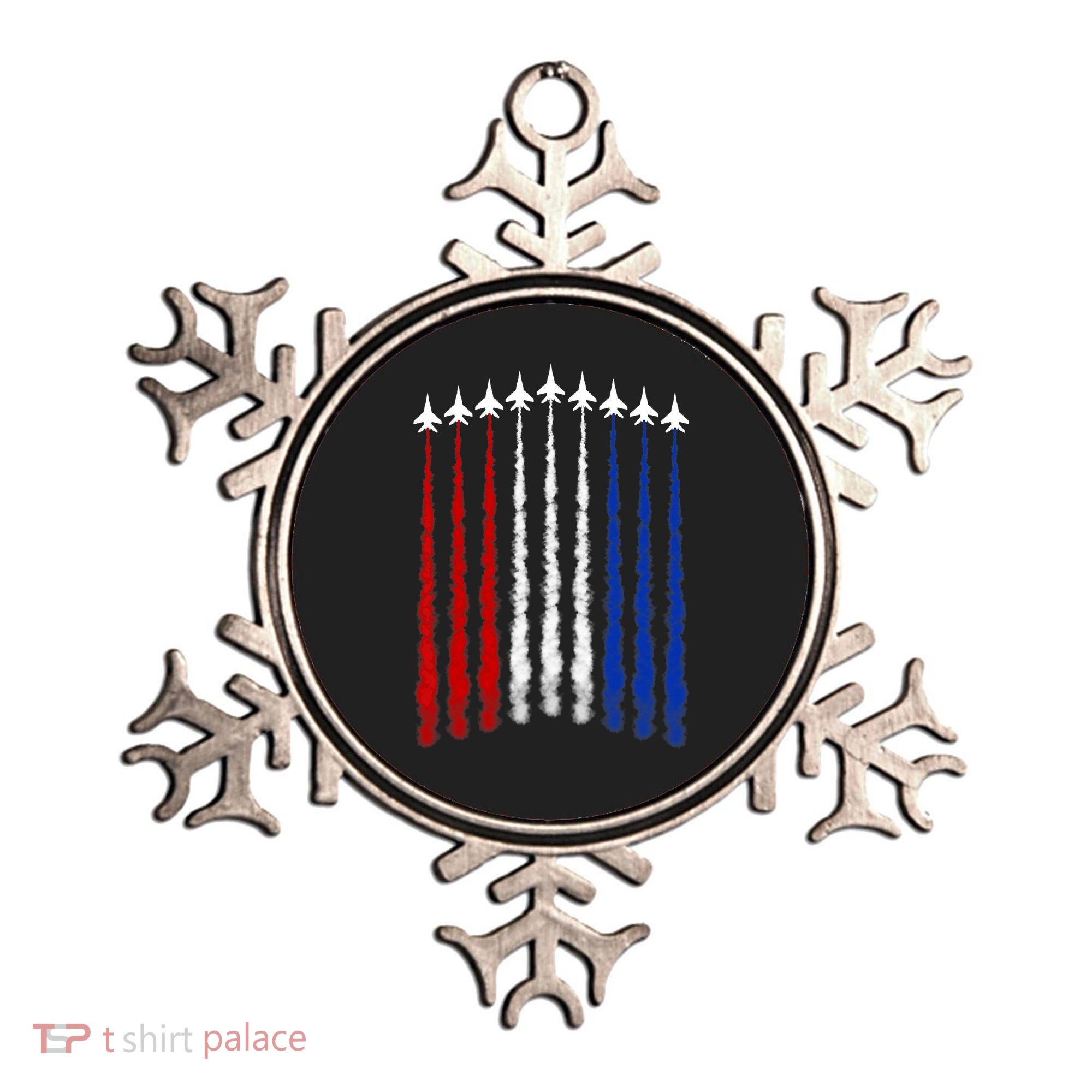 Fighter Jets Airplane American Flag 4th Of July Celebration Ornament