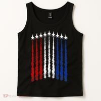 Fighter Jets Airplane American Flag 4th Of July Celebration Tank Top thumb 2