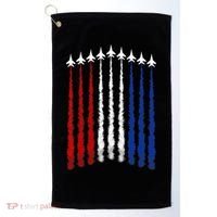 Fighter Jets Airplane American Flag 4th Of July Celebration Golf Towel thumb 0