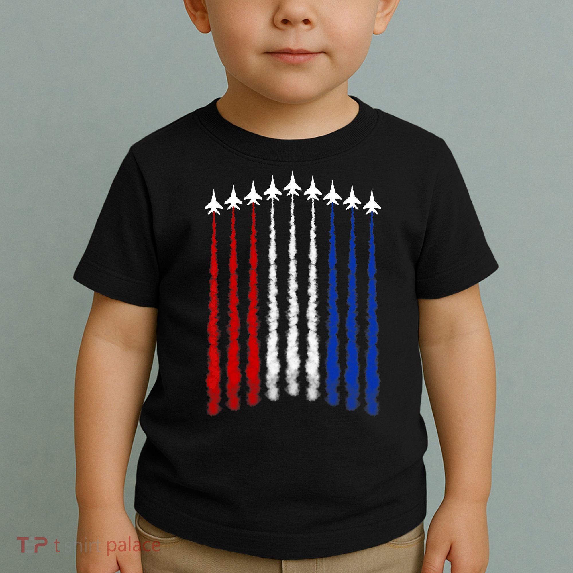 Fighter Jets Airplane American Flag 4th Of July Celebration Toddler T-Shirt