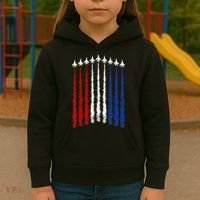Fighter Jets Airplane American Flag 4th Of July Celebration Kids Hoodie thumb 3