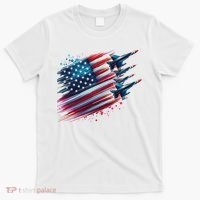 Flying Jets American Flag Usa Patriotic 4th Of July T-Shirt thumb 0