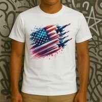 Flying Jets American Flag Usa Patriotic 4th Of July T-Shirt thumb 3