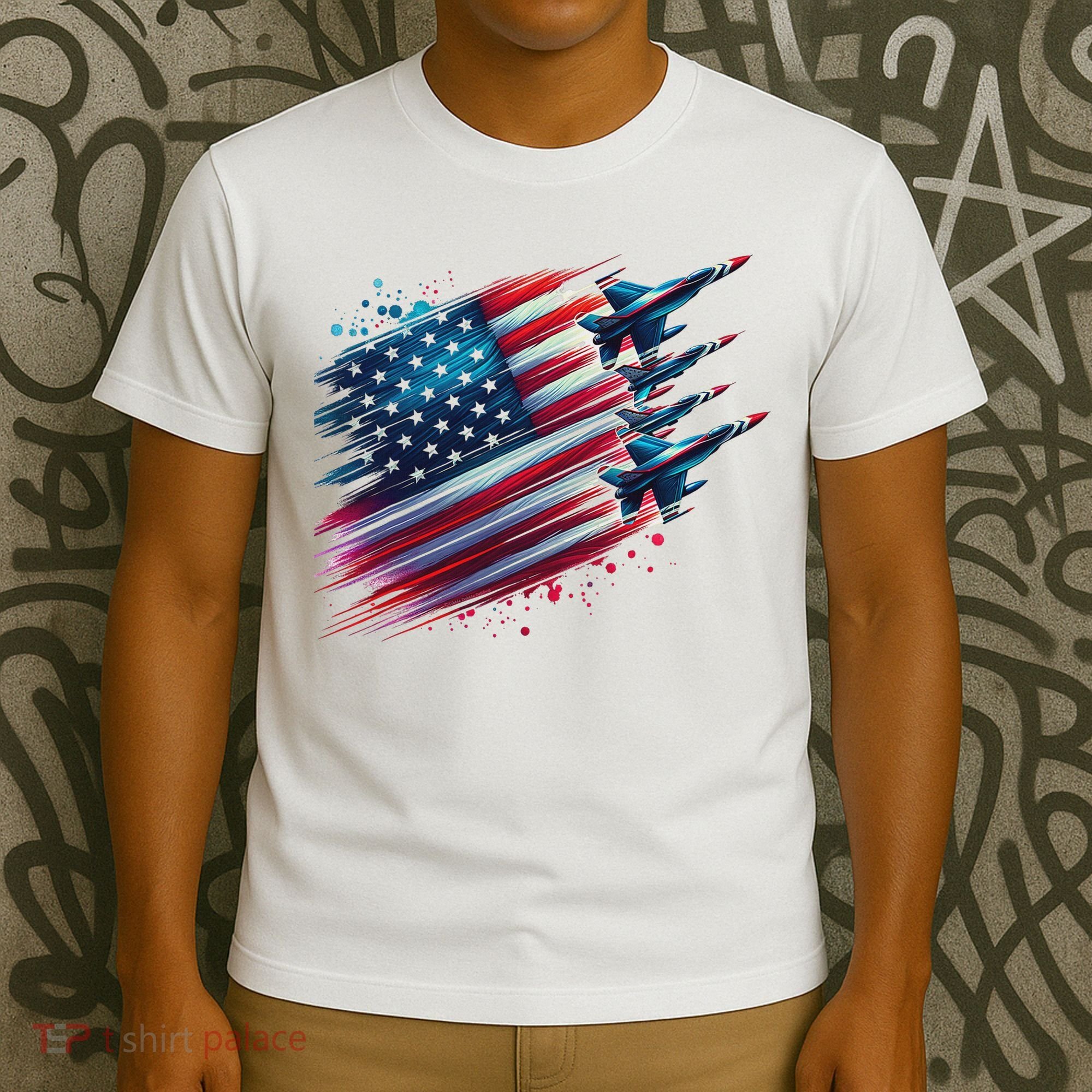 Flying Jets American Flag Usa Patriotic 4th Of July T-Shirt