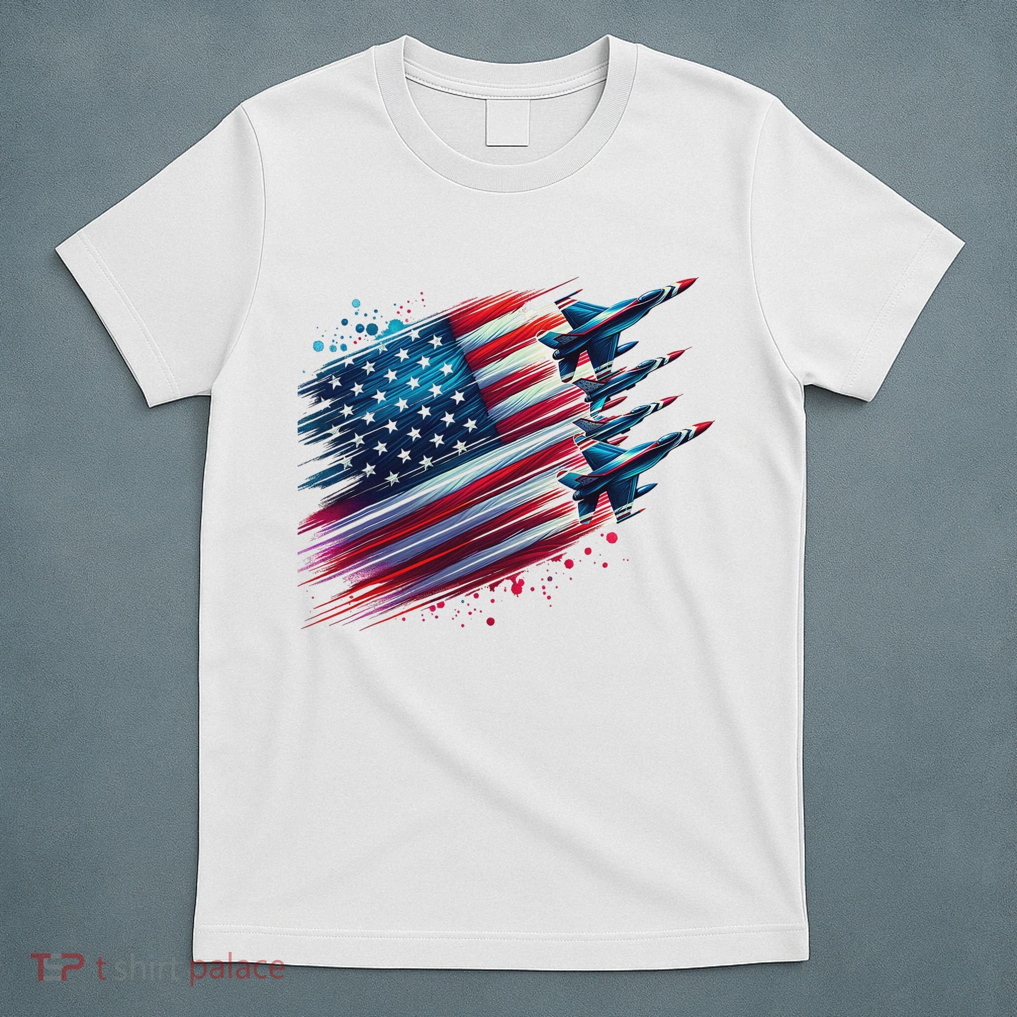 Flying Jets American Flag Usa Patriotic 4th Of July T-Shirt